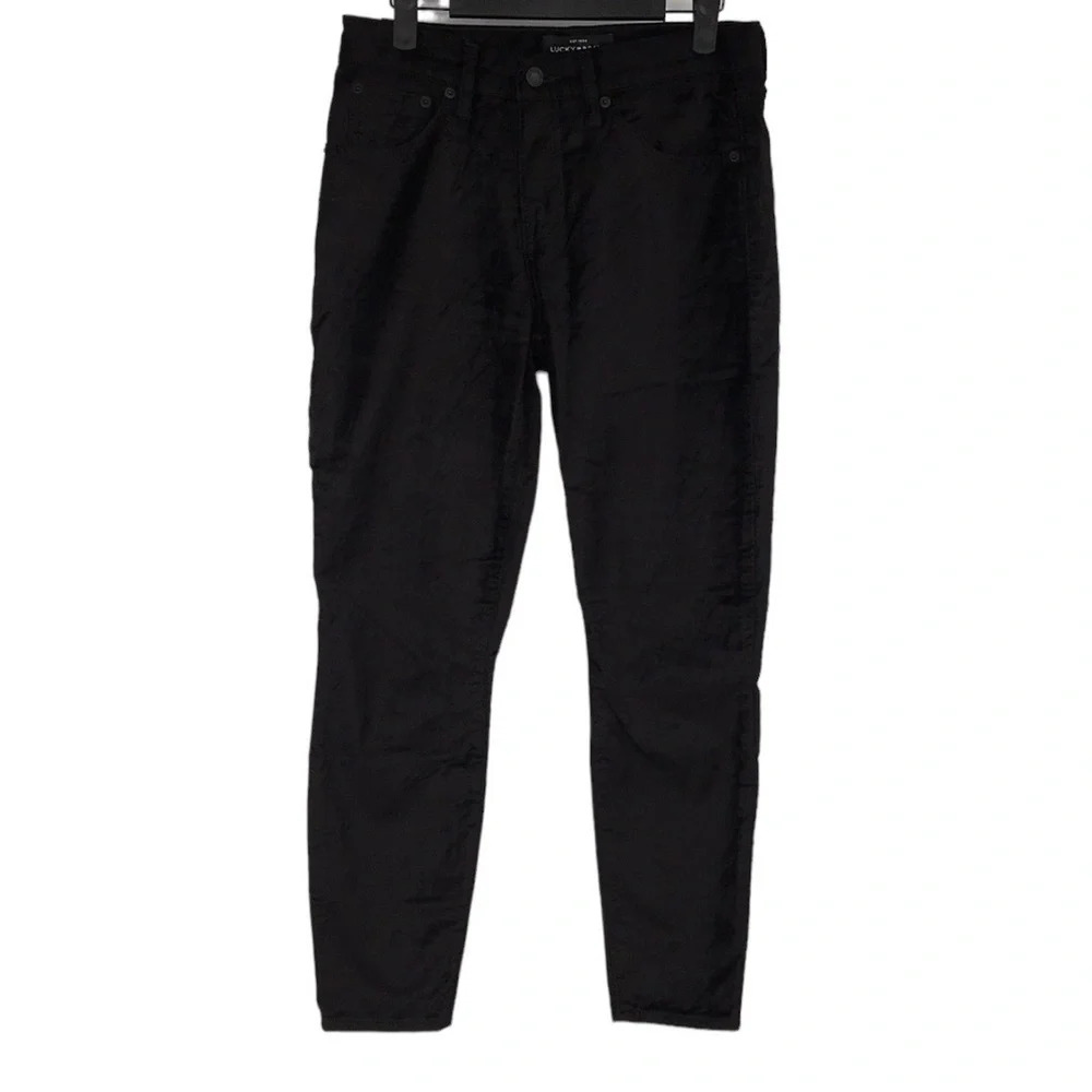 Lucky Brand Ava Velvet‎ Skinny Jeans Womens 4/27 Black Mid Rise Velour